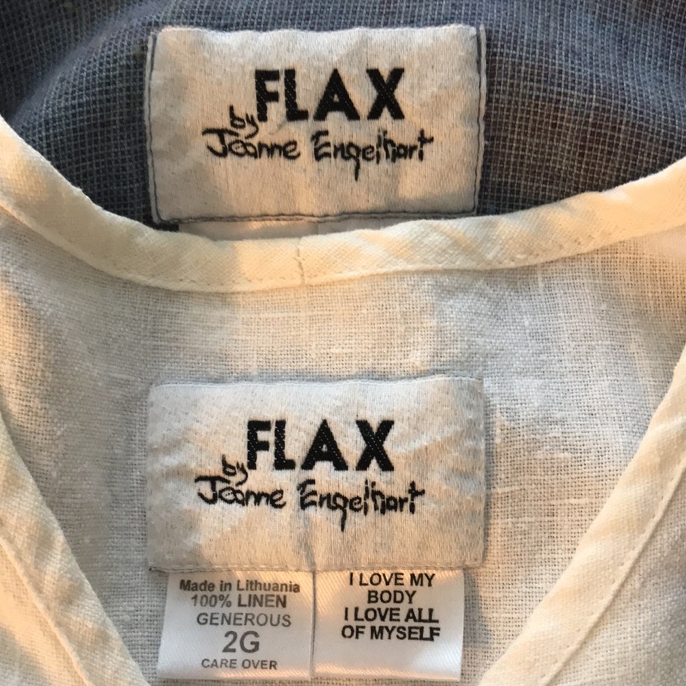 Flax by Jeanne Engelhart Linen Blue Jumper Dress w/ White Shirt 22 to 24 - Picture 3 of 16